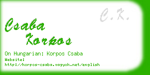csaba korpos business card